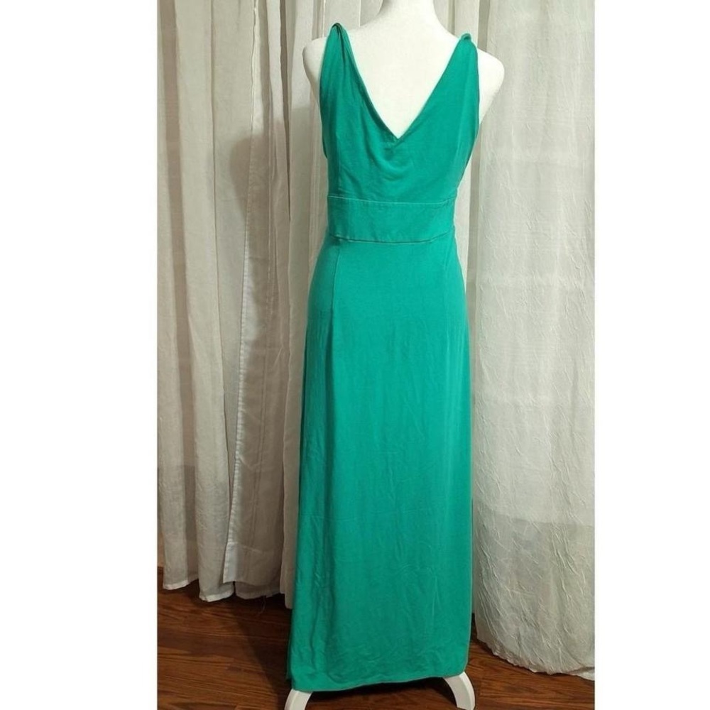 Ann Taylor V Neck Maxi Dress Asymmetrical Hem Sz Large - Picture 5 of 7